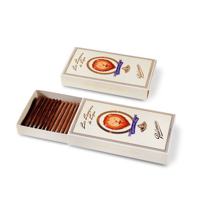 Langues de Lyon® Noir & Lait Coffret de 150g