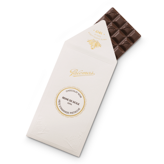 Palomas Tablette Chocolat Noir Pâte d'Amande Pistache  110g